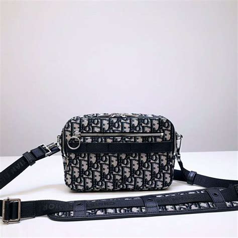 Safari Messenger Bag Black Dior Oblique Jacquard